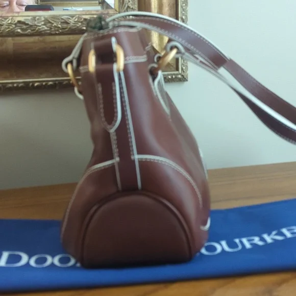 NWT Dooney & Bourke Chestnut Florentine Leather Shopper Bag with Zip Clos… - Picture 7 of 16
